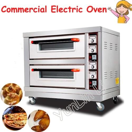 Commercial Electric Oven 6400W Double Layers Double Plates Baking Oven 220V Bread Cake Pizza Baking Machine BND2-2