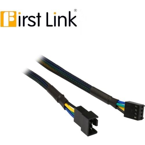 PWM 4pin Fan Sleeved Extension Splitter Hub Cables,Motherboard CPU 4 pin to 2 3 4 Way 4Pin Cooler or 3pin Case Fan Power Spliter