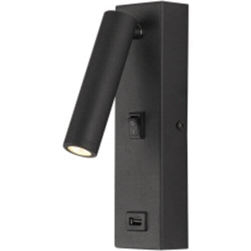 USB Phone Charger Lamp Adjustable Wall Sconce Reading Light Flexible Over Bed Lamp