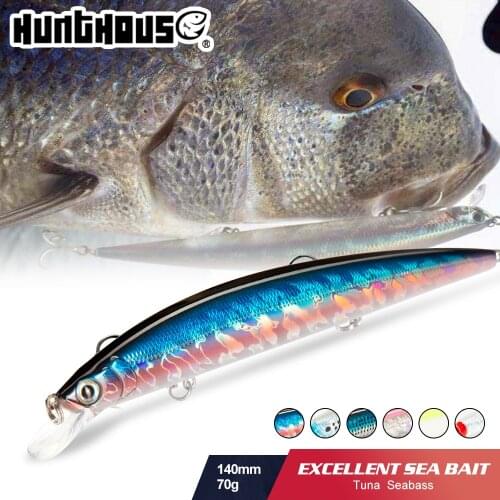Hunthouse fishing lure tide slim minnow floating 148mm 22.8g isca sea bass wobblers hard bait leurre brochet ocean beach fish