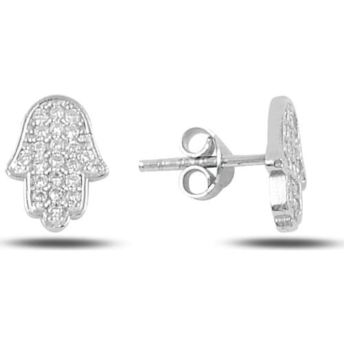 Silver Fatma Main Earrings