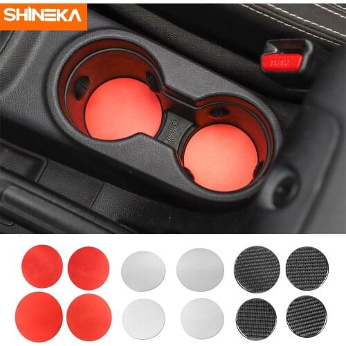 SHINEKA Car Front Rear Cup Holder Mat Pad Console Storage Box Decoration Sticker For Jeep Wrangler JK 2011-2017 Interior Styling