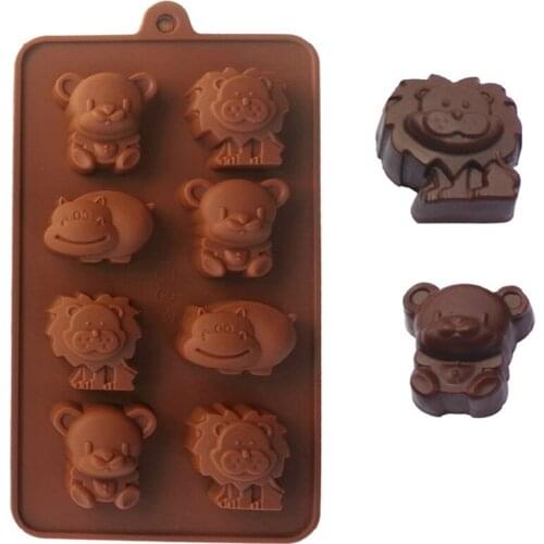 Silicone Cute DIY Animals Cake Chocolate Mould Soap Jelly Moulds Cake Tools Bakeware Kitchen Bake Pastry Tools Kawaii Lion Bear