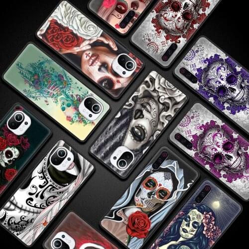Mexican Skull Girl Silicone Phone Case For Xiaomi Mi 11 Ultra 11X Pro 11i 10S Note 10 10T Lite 5G 9T Luxury Back Cover Shell