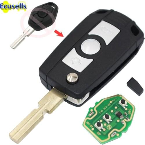 Folding Flip Remote Key Fob 315mhz or 434MHz With Chip ID44 PCF7935 for BMW E81 E46 E39 E63 E38 HU58 uncut blade