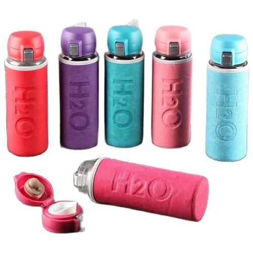 Leather Sheathed Glass Water Bottle 500 ML