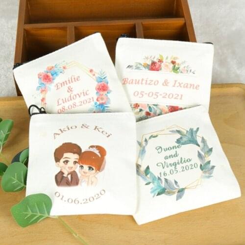 11x11cm Personalized Custom Name Date Bag Printing Wedding Logo Gift Bag Wedding Gifts For Guests Jewelry Packaging