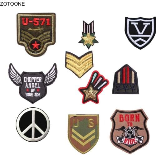 ZOTOONE Iron on Military Patch Army Sew on Patches for Clothing T-shirt Jeans Badge Embroidered DIY Heat Transfer Applique G