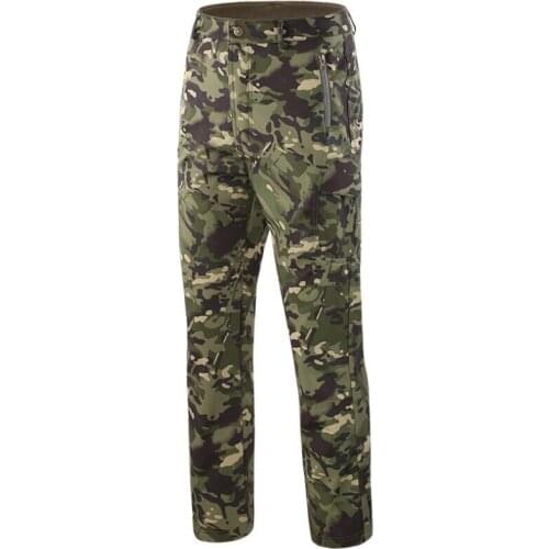 Military Tactical Pants Winter Thick Fleece Thermal Hiking Pants Outdoor Softshell Waterproof Climbing Trekking Hunting Trousers