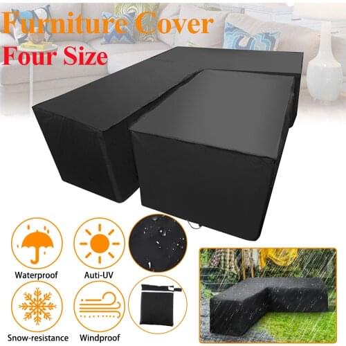 Furniture Rain Protective Cover Waterproof L Shape Corner Outdoor Sofa Cover Rattan Patio Garden All-Purpose Dust Covers D30
