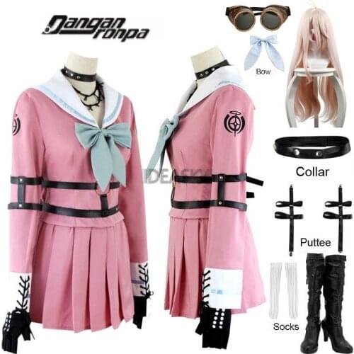 Miu Iruma Cosplay Costume Danganronpa V3 Cosplay School Uniform And Wig Anime Cosplay Halloween Costume For Women Girls glasses