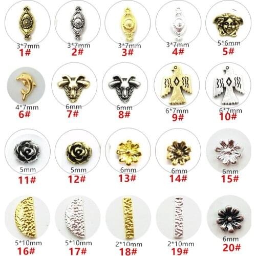 10pcs/lot Japan Korea 3D Nail Art Decorations Metal Cute Dolphin Flower Nail Parts Alloy Nail Accessory Charm Nail Tips