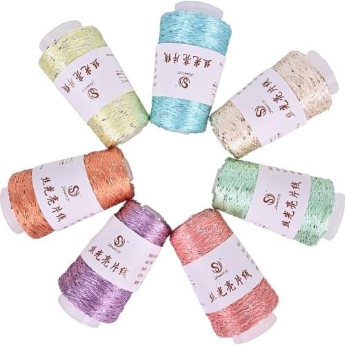 100g/Lot Shiny Sequin yarn for knitting ice silk Mercerized wool to crochet to knit yarn Thin thread hand needlework line