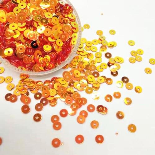 40g 4mm Orange Red Sequins Flat Round With Middle Hole Sewing DIY Art Making Flake Accessories