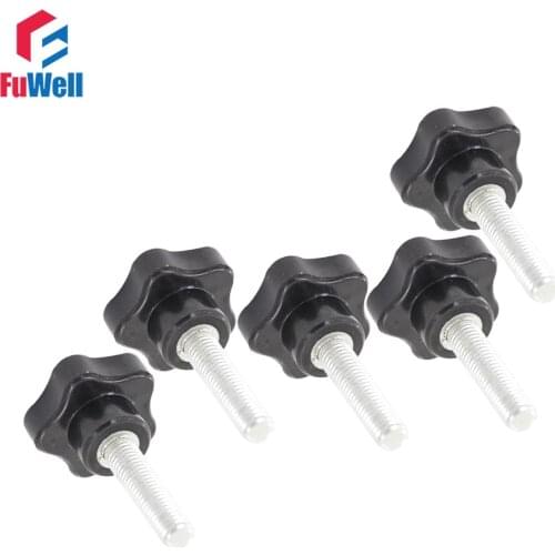 5pcs M10 Thread Clamping Grips Knob 40mm Dia. Star Knob Handles Replacement Screw On 15/20/25/30/35/40mm Length Clamping Knob