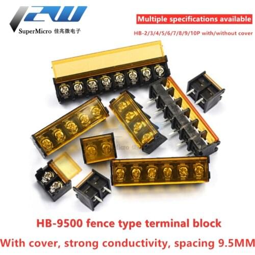 5/lot HB-9500 isolation barrier terminal 9.5MM high current connector isolation barrier 2P/3P/4P/5P/6P/7P/8P/9P/10P