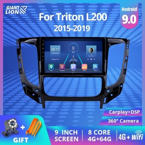4G+64G 2DIN Android 9.0 Car Radio For Mitsubishi Triton L200 2015-2019 Car Multimedia Video Player Navigation GPS Stereo 2Din