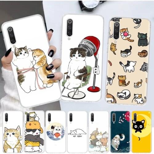 Retro illustration Cute Japanese Cats Soft Cover Phone Case For Xiaomi Redmi Note 10 9 9S 8 7 8T 9A 8A 7A 6A 5 4X S2 K20 Pro Cus