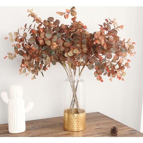 Faux Silk Flower Useful Festival Artificial Eucalyptus Leaf Exquisite Artificial Eucalyptus Leaf Everlasting for Home