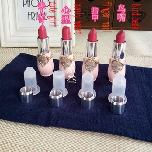 Economic diy lipstick mould many kinds available rose or with symbol or nail shape and so on 12mm Tube