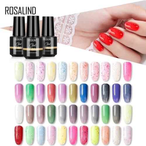 ROSALIND 7ML Gel Polish Pure Colors Hybrid Varnish Nails Art All For Manicure Need UV LED Base Top Coat Primer Nail Gel Polish