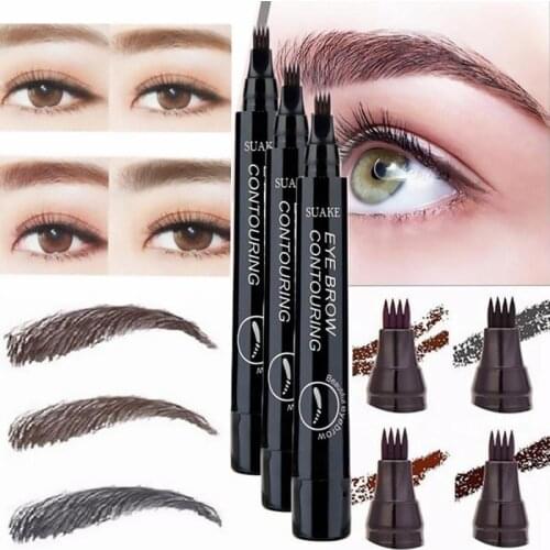 Hot ! 1PC Eyebrow Pen Four-claw Eye Brow Tint Long Lasting Easy To Use Fork Tip Eyebrow Tattoo Pencil Maquiagem Wholesale TSLM1