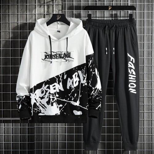 Fashion Printed Men Trackusit Harajuku Sweatshirts And Pants Streetwear Homme Clothing Set