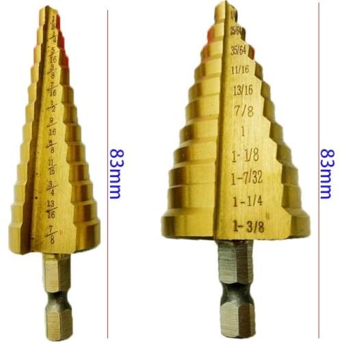 Metal Drill Bit Set 2PCS HSS Steel Titanium Step Drill Bit 3-12mm 4-12mm 4-20mm Step Cone Cutt Tools for Woodworking Wood