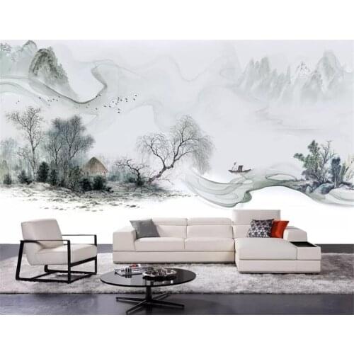 Beibehang Custom wallpaper Chinese style Italian ink landscape living room bedroom mural TV background wallpaper for walls 3 d