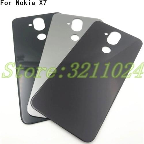 Original New For Nokia 8.1 Battery Back Cover For Nokia X7 Housing Glass+ Rear Battery Door Housing Case Replacement With Logo