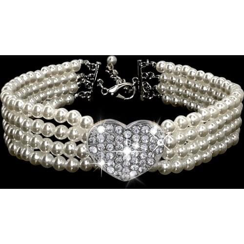 Cat Collar Party Pearl Collar Pet Necklace Dog Collar Dog Necklace For Puppy Cat Dog Accessories D25