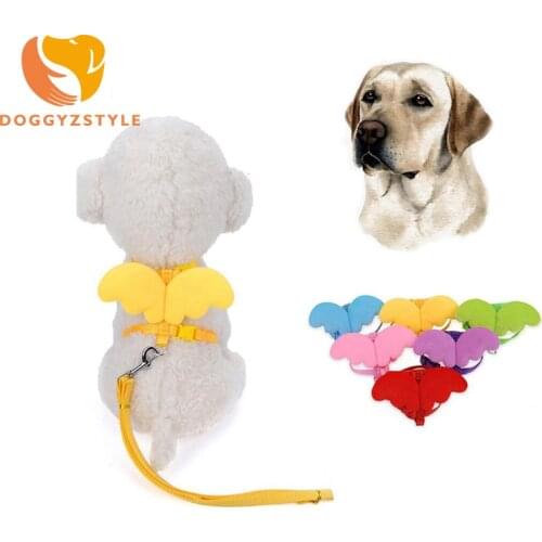 Adjustable Cute Angel Dog Leash Wings Puppy Cat Harness Candy Straps For Small Dogs Teddy Chihuahua Pet Accessories DOGGYZSTYLE