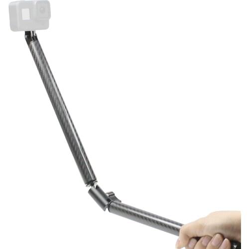 Carbon Fiber Handle Magic Arm Extension Selfie Tripod 1/4 Tripod Adapter Rods for GoPro Insta360 ONE RCamera Monitor Light Vlog