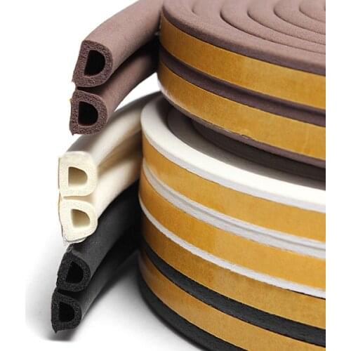 10meters Self Adhesive D P E Type Doors and for Windows Foam Seal Strip Soundproofing Collision Avoidance Rubber Seal Collision