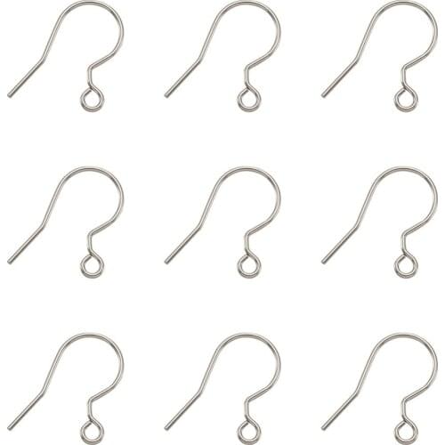 20pcs 18.5x16.5x0.5mm Stainless Steel Ear Wire Dangle Earrings Findings Earring Hooks for Jewelry Making Supplies