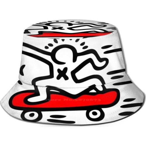 - Skate Lover / 1988 / Talking Heads / Abstract / Pop Art Flat Top Breathable Bucket Hats Skate Lover 1988 Talking Heads