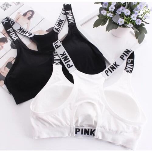 New Sport Bra Pink Alphabe Fitness Women Sport Bra Top Yoga Brassiere Gym Bra Breathable Bralette Sportswear Fitness Female