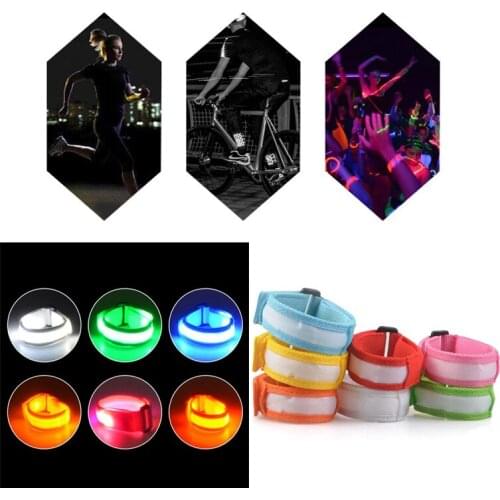 LED Flashing Wrist Band Bracelet Arm Band Belt Cloth Multi Colors Light Up Dance Party Glow for Party Decoration Gift