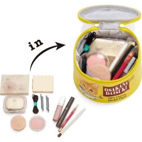 Large-capacity Funny Cats Can Makeup Cosmetic Bag Zipper Toiletry Storage Case Portable Handbag Makeup Kit Pouch Package