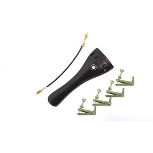 High quality 4/4 Violin Tailpiece for 5string violin Fine Tuners natural ebony wood with tail gut violin accessories