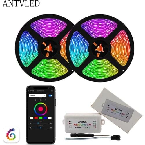 WS2812B WS2812 RGB Led Strip Light SP105E Bluetooth Led Controller Kit 30/60/144LEDs/m 1-5M DC5V