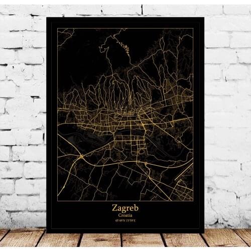Zagreb Croatia Map Poster