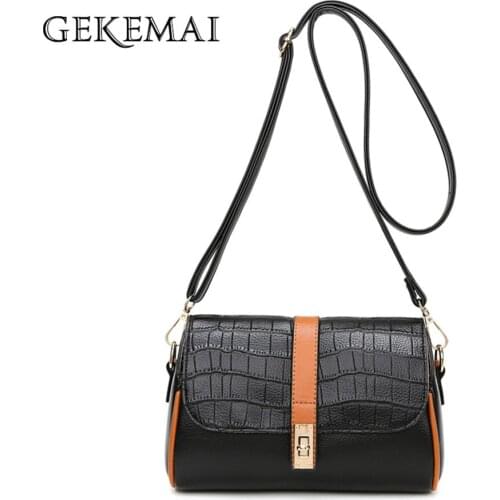 Fashion Stone Pattern Ladies Shoulder Bag Panelled Designer Women Messenger Bags High Quality PU Leather Womens Wallet Bolsos