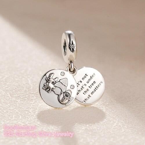 Winter 925 Sterling Silver Perfect Christmas Dangle Charm, Clear CZ & White Enamel Fit Original Pandora Charms Bracelet