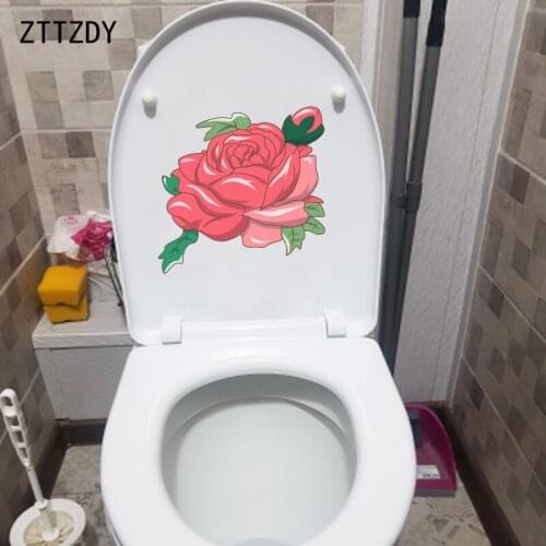 ZTTZDY 19.5*18.5CM Red Cartoon Flower Girl Bedroom Wall Decals Home Decoration Toilet Sticker T2-0302