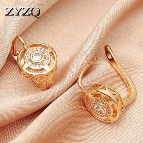 ZYZQ New Temperament Round Hollow Pendant Earrings For Women Retro Simple Geometric Earrings Luxury Jewelry Accessories