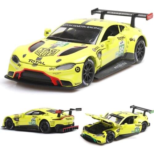 1:32 Die-cast metal toy model AstonMartinVantage GTE Le Mans sound and light racing pull back free shipping