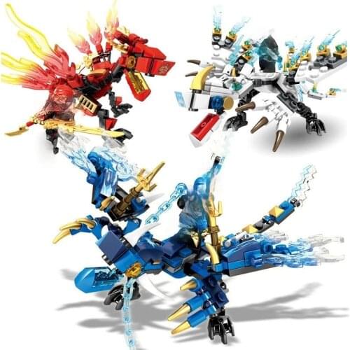 115pcs Ninja Dragon Knight Model Building Blocks KAI JAY ZANE Figures MAN Bricks Toys for Children Boy Friends Gift Micro Blocks