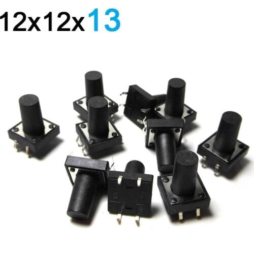 12*12*13MM Light Touch Electric Switch 4-pin Micro-key Push Button Switch 12x12x13mm Copper Foot Spare Parts 10PCS