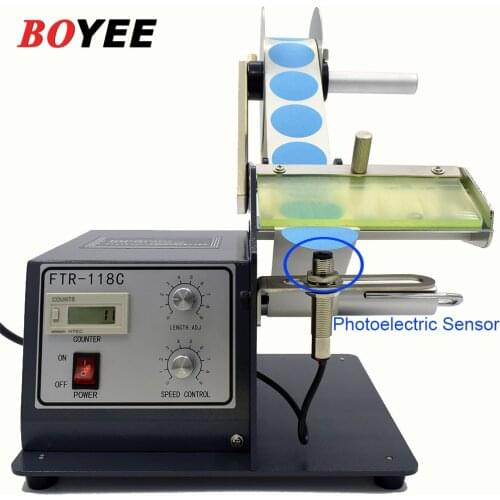 120mm wide automatic label dispenser FTR-118C automatic label stripping machine with counting function